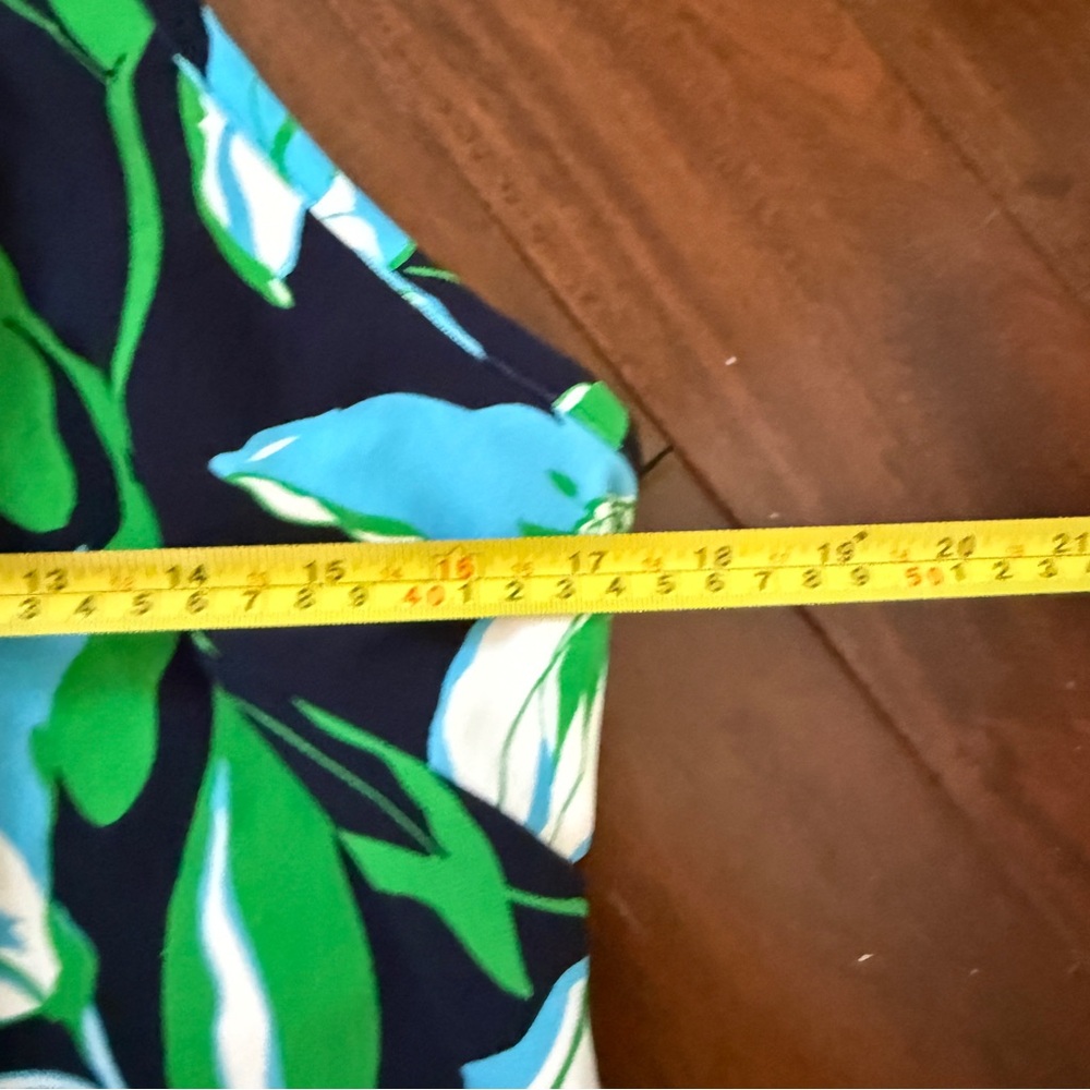 Boston Proper Halter Maxi Dress L Large Navy Blue Green White Floral Resort - Picture 8 of 8